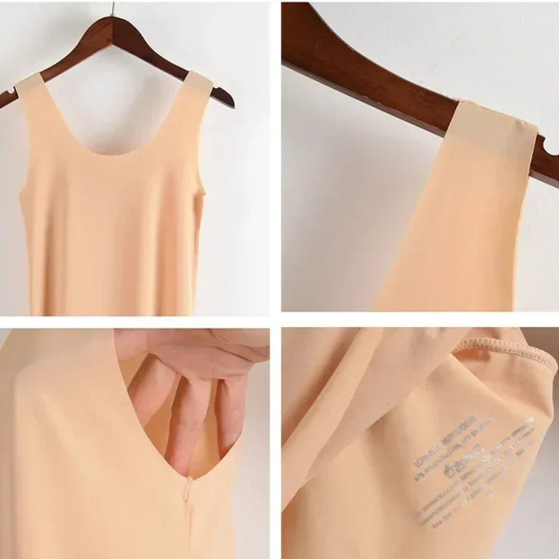 Fond de robe beige courte détailes